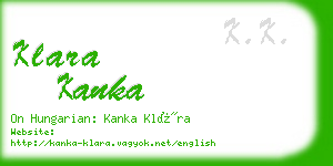 klara kanka business card
